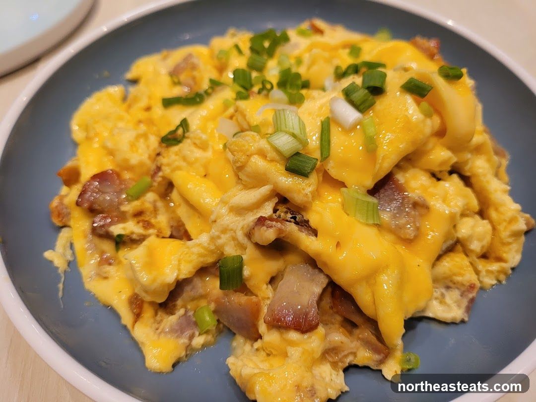 Scrambled Eggs with Bacon and Green Onions