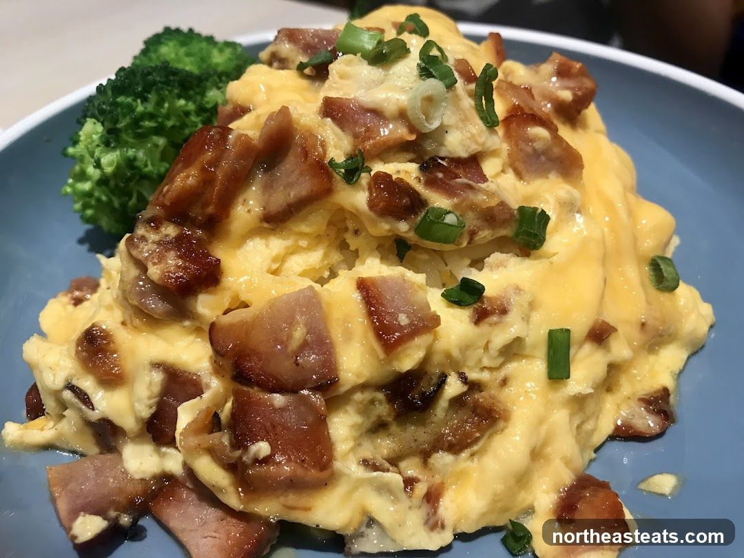 Scrambled Eggs with Bacon and Broccoli