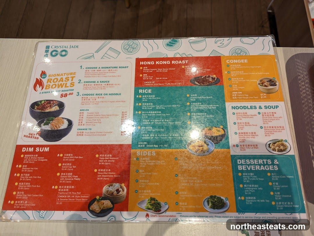 Crystal Jade GO Menu