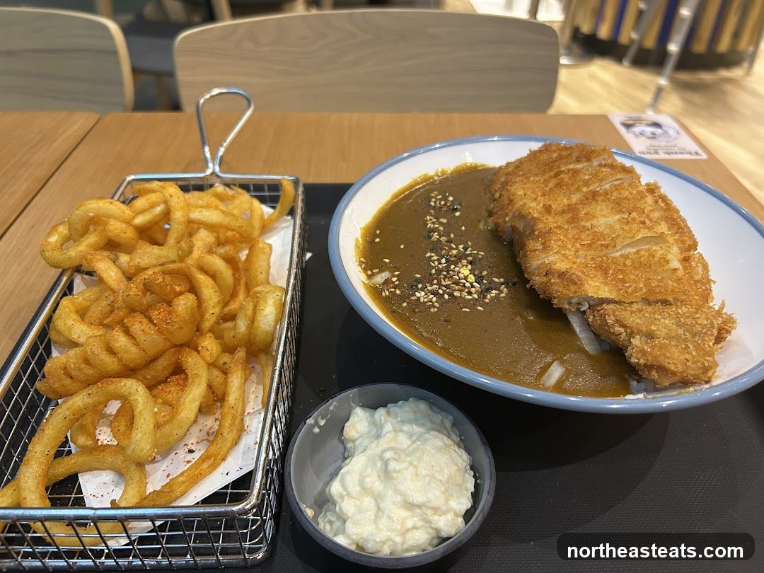 Curry with Katsu and Curly Fries