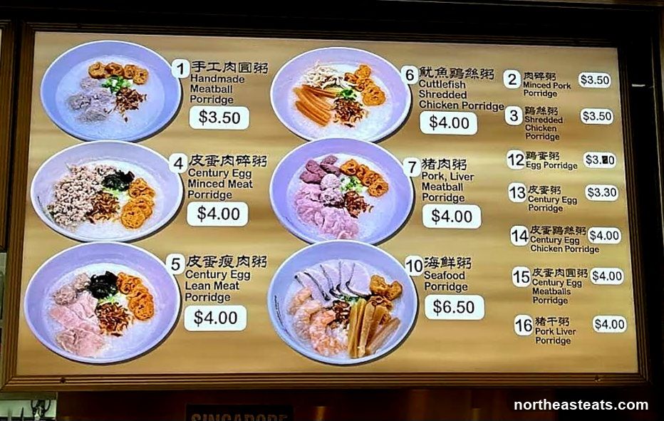Porridge Menu