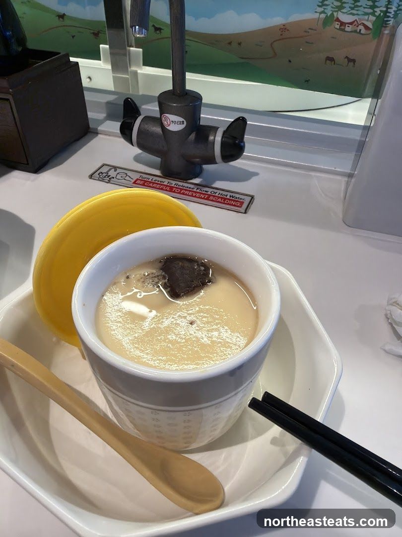 Dessert with Spoon and Chopsticks