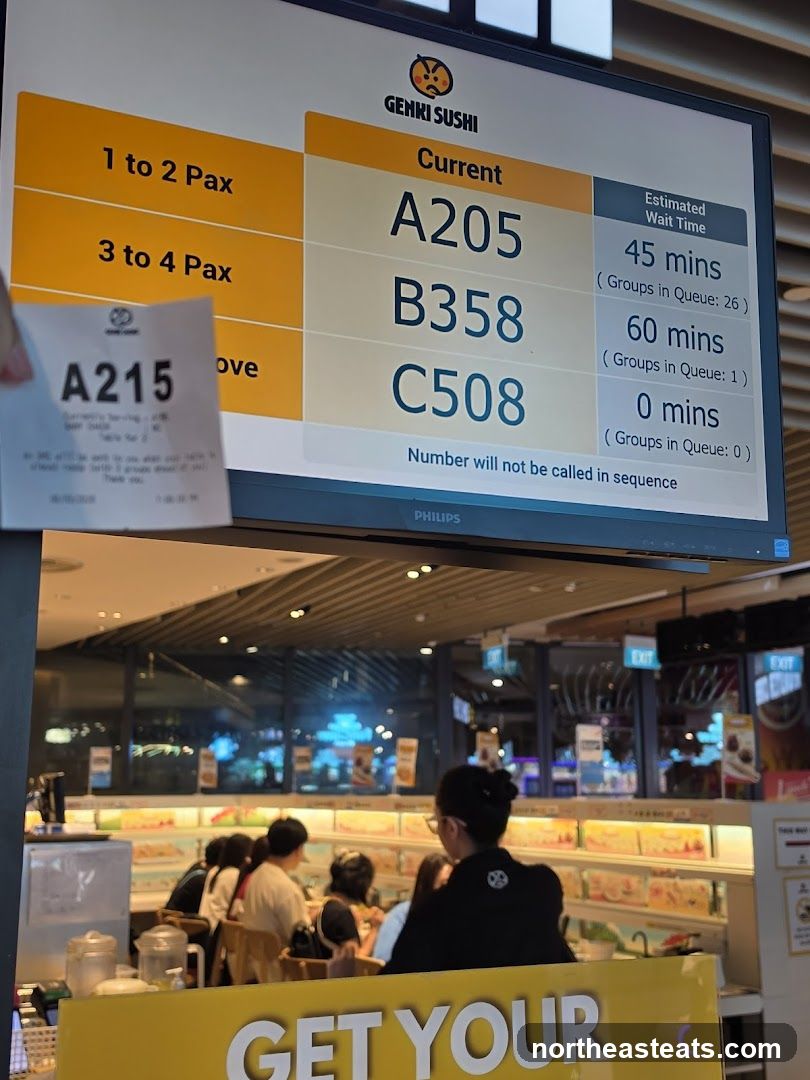 Genki Sushi Waitlist Display