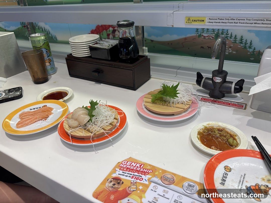 Sushi Plates on Conveyor Belt