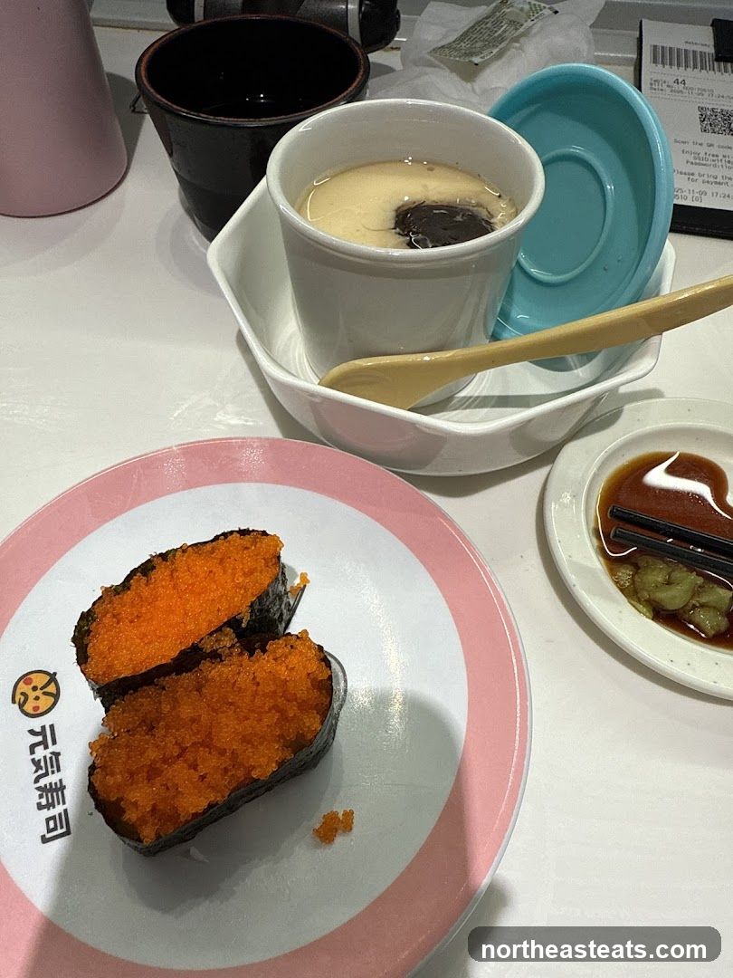 Sushi and Custard Dish