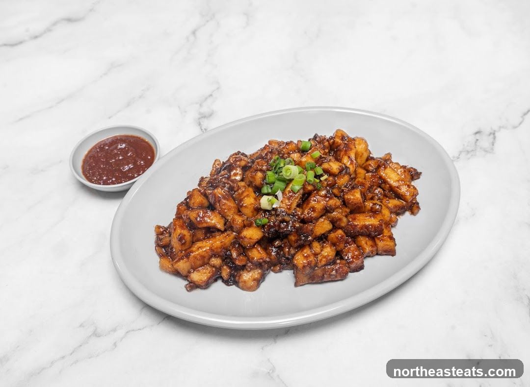 Fried Radish Cake with Chili Sauce
