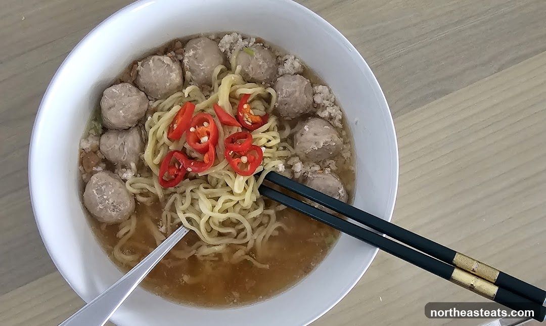 Noodle Soup with Meatballs and Chili