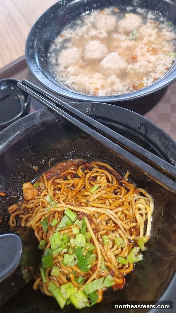 Noodles and Meatball Soup