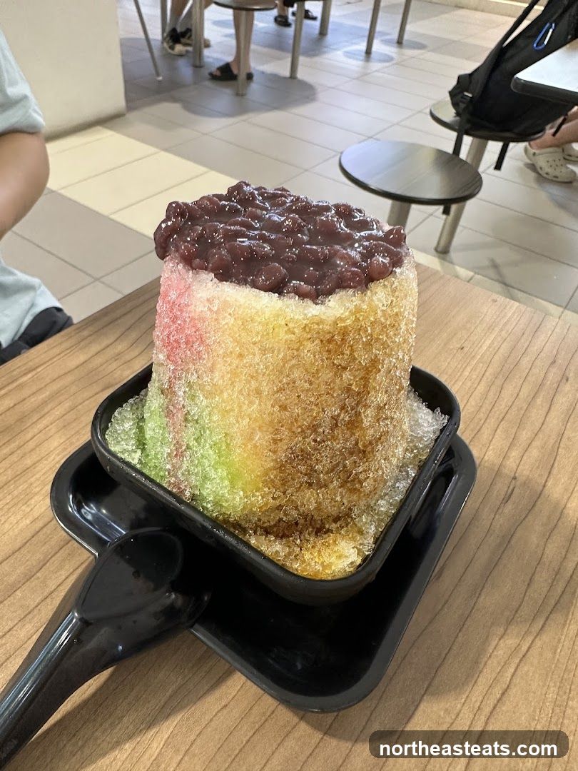 Shaved Ice Dessert with Red Beans