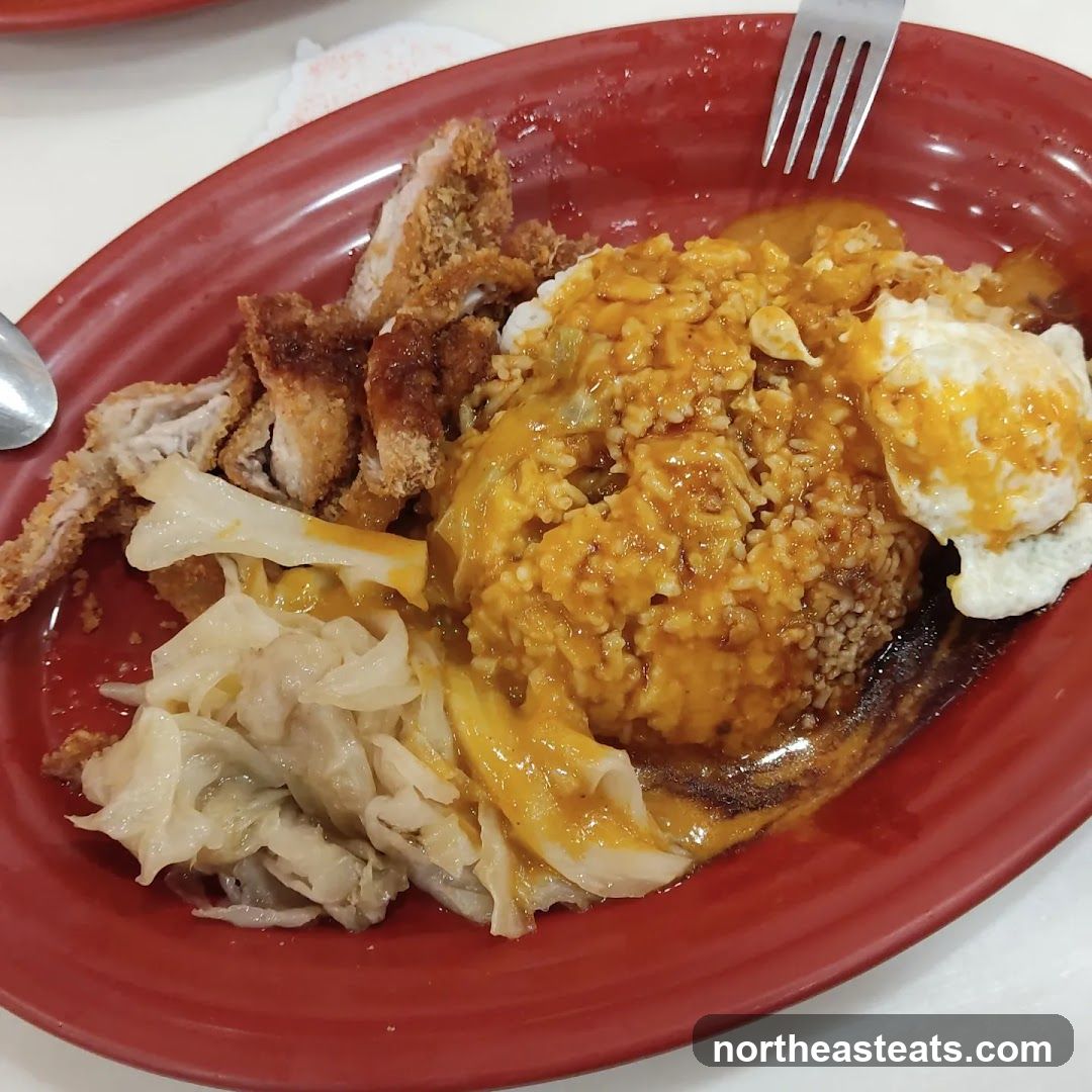 Curry Rice with Fried Chicken and Egg