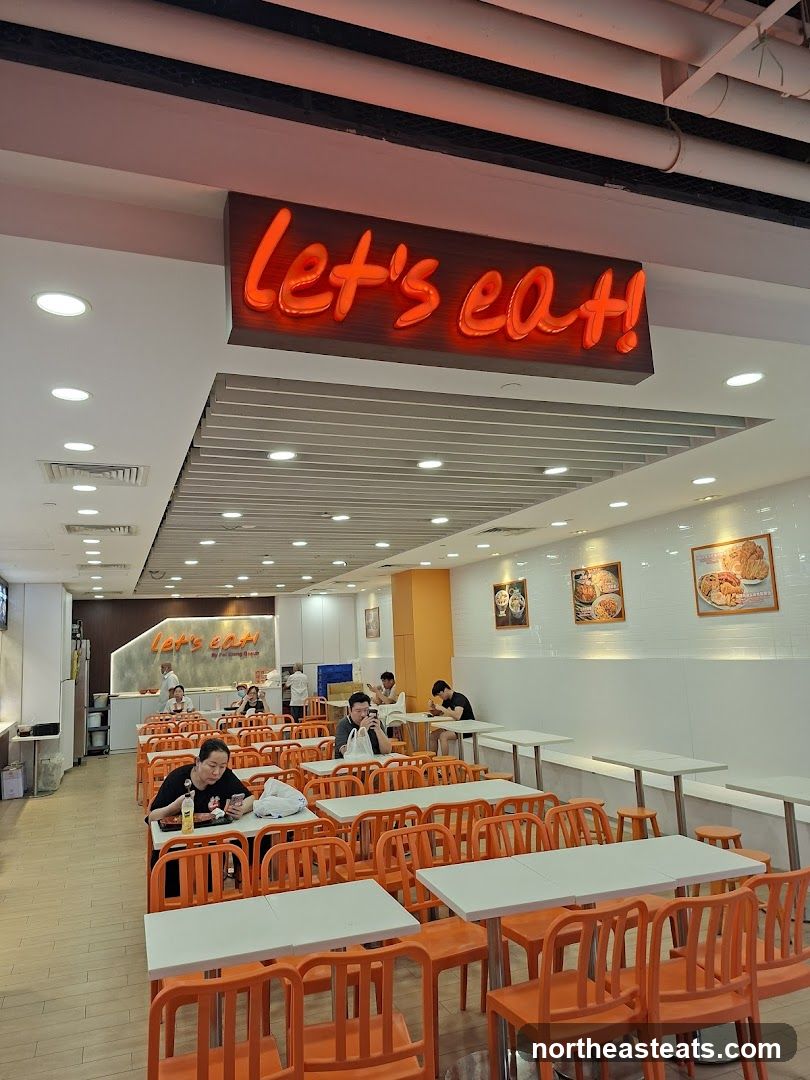 Restaurant Interior with Neon Sign
