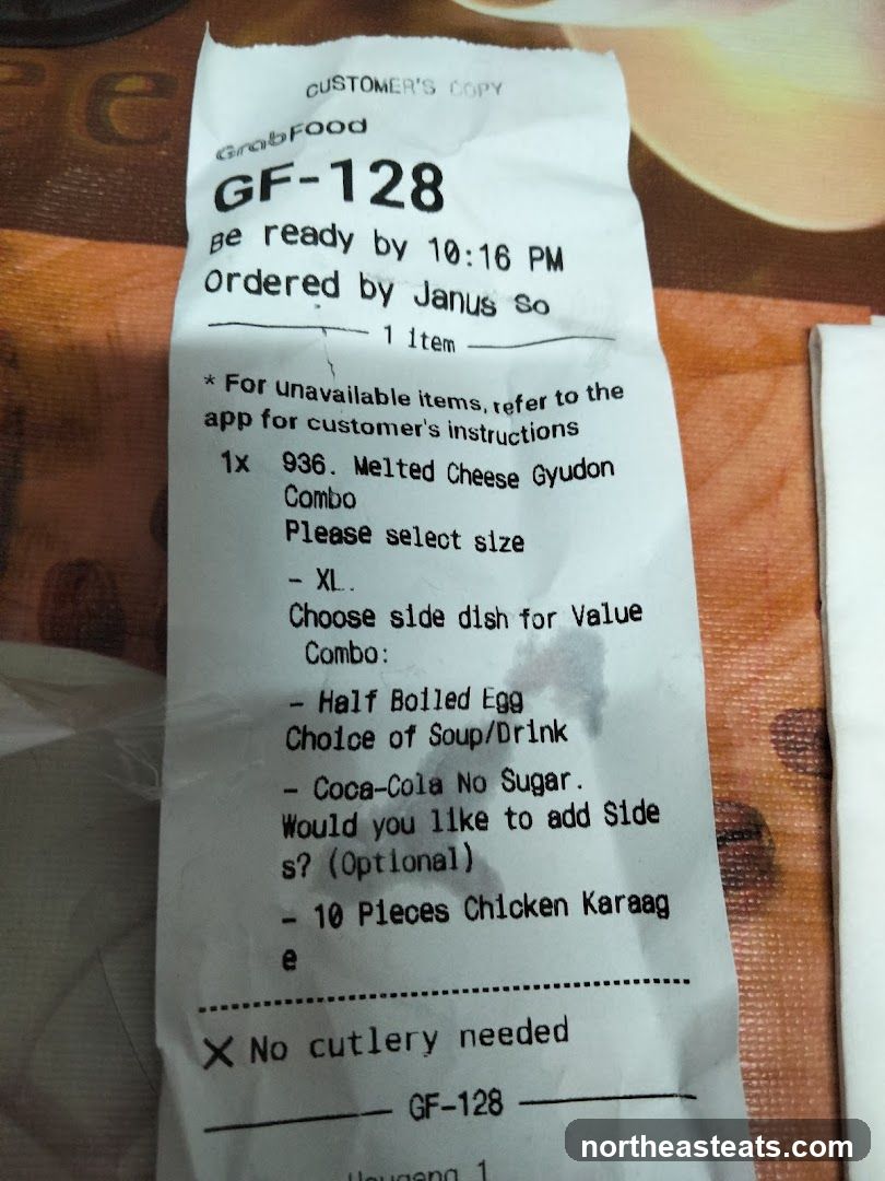 GrabFood Receipt