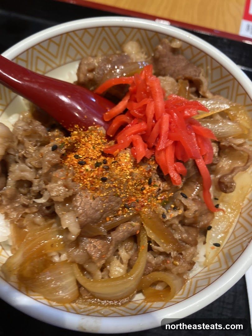 Beef bowl with pickled ginger