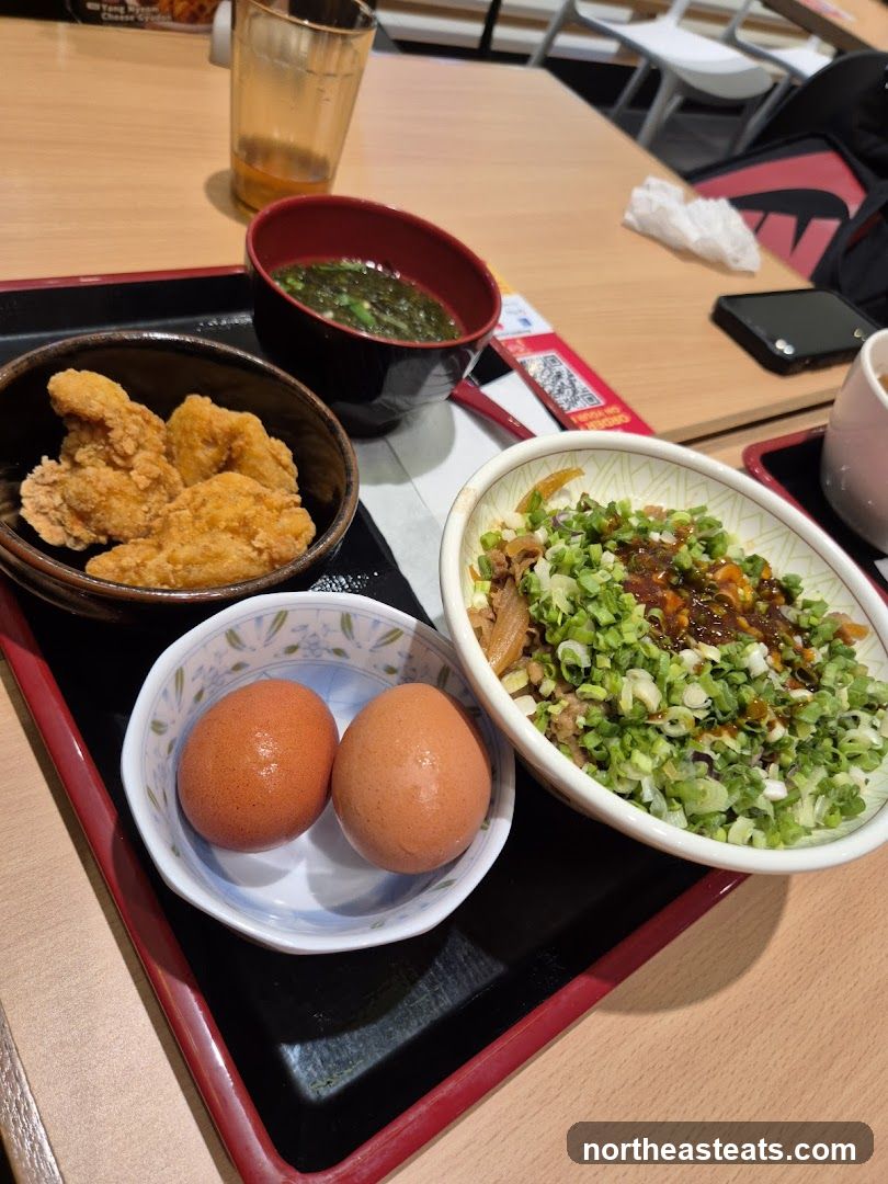 Meal with Fried Chicken and Rice Bowl