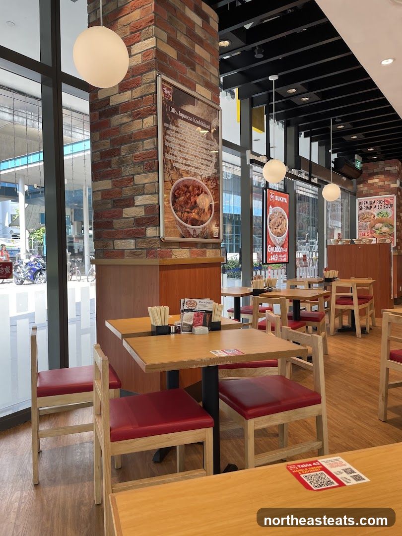 Restaurant Interior with Japanese Food Advertisements