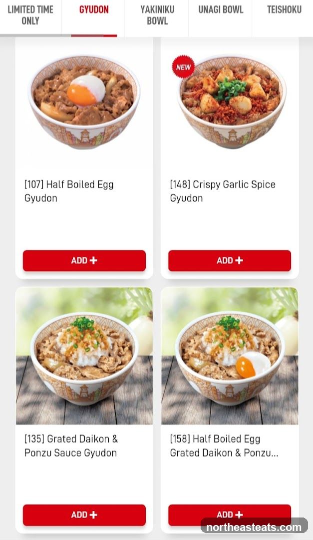 Gyudon Menu