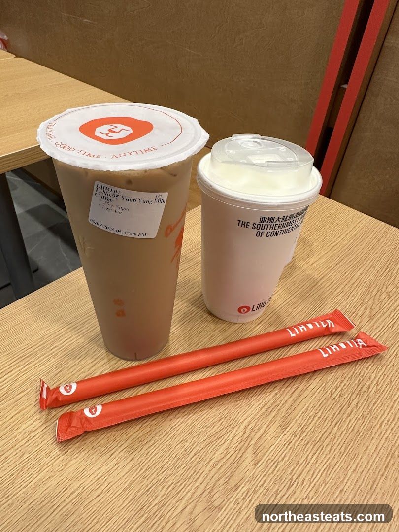 Two drinks and straws