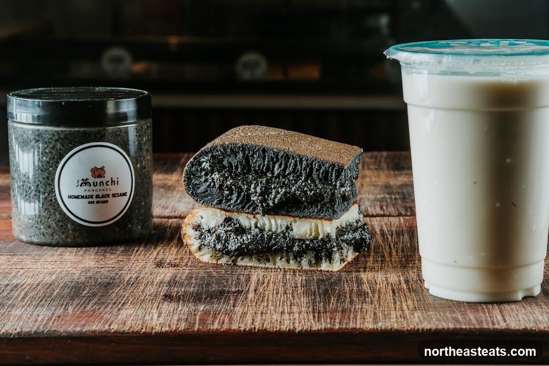Black Sesame Pancakes and Drink