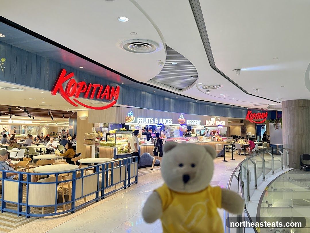 Food court with seating area