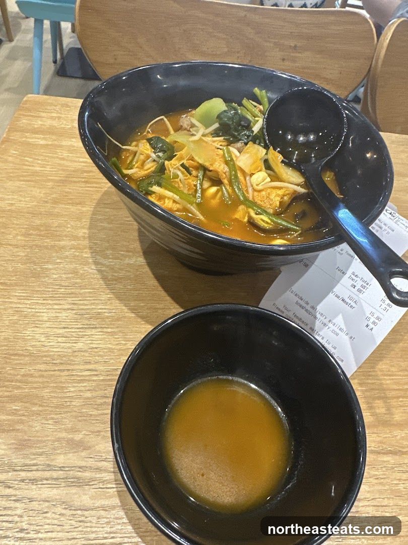Noodle Soup and Receipt