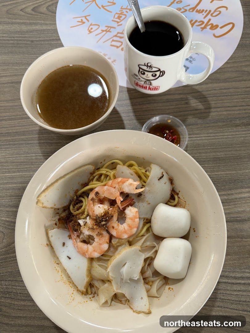 Noodle Dish with Coffee