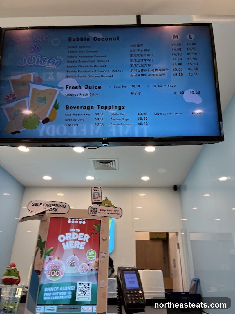 Bubble Coconut Menu