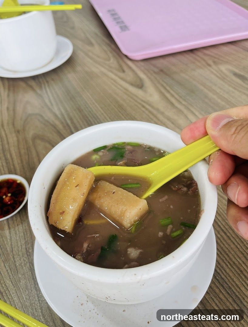 Bowl of Soup with Meat and Radish
