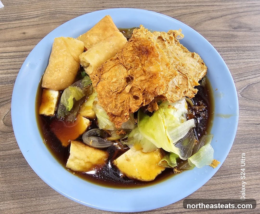 Bowl of Braised Tofu and Vegetables