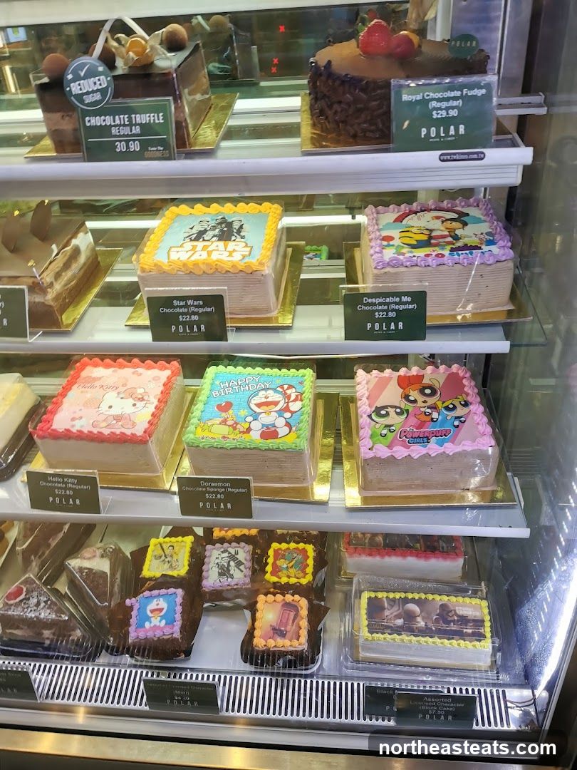 Cakes in a Display Case