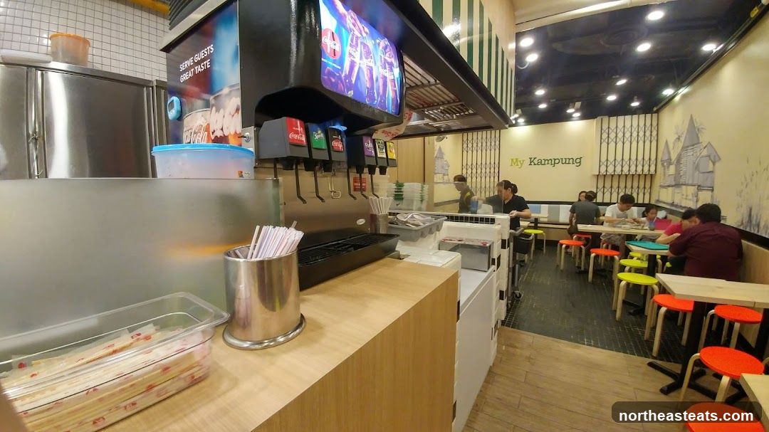 Restaurant Interior with Drink Station and Seating