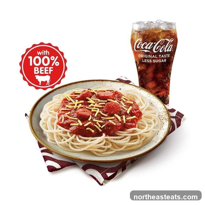 Spaghetti with Beef and Coca-Cola