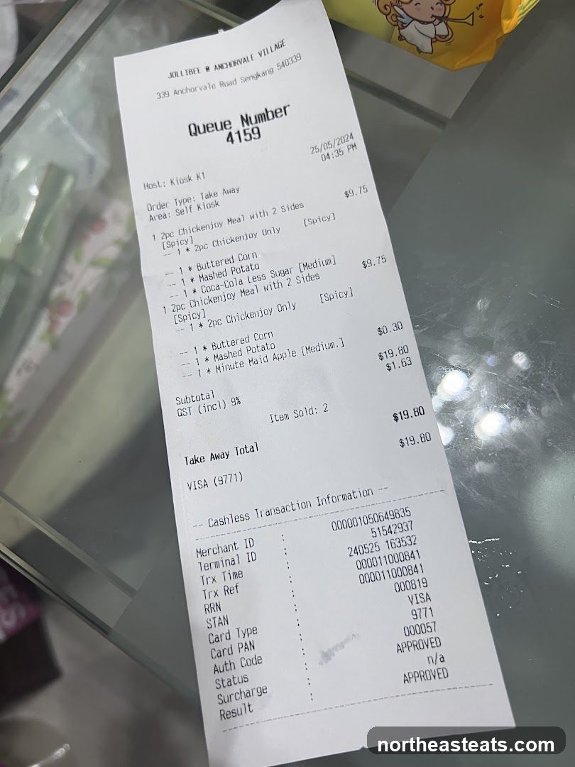 Jollibee Receipt