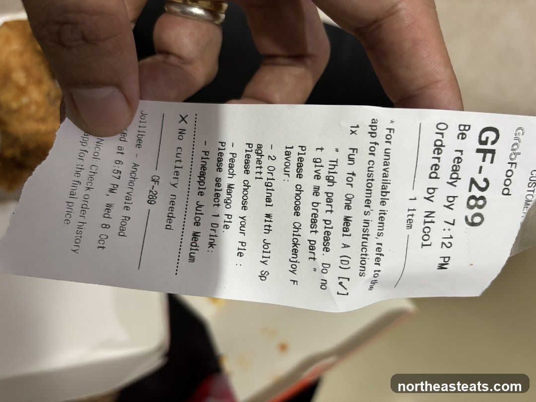 Jollibee Order Receipt