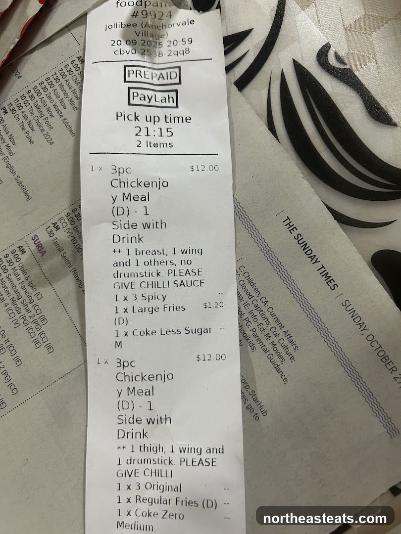 Jollibee Receipt