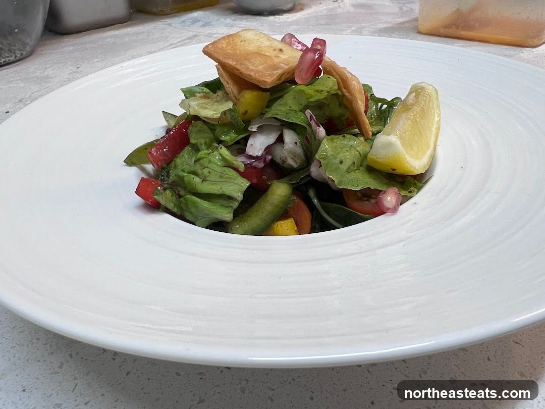 Salad with Pita Chips and Lemon