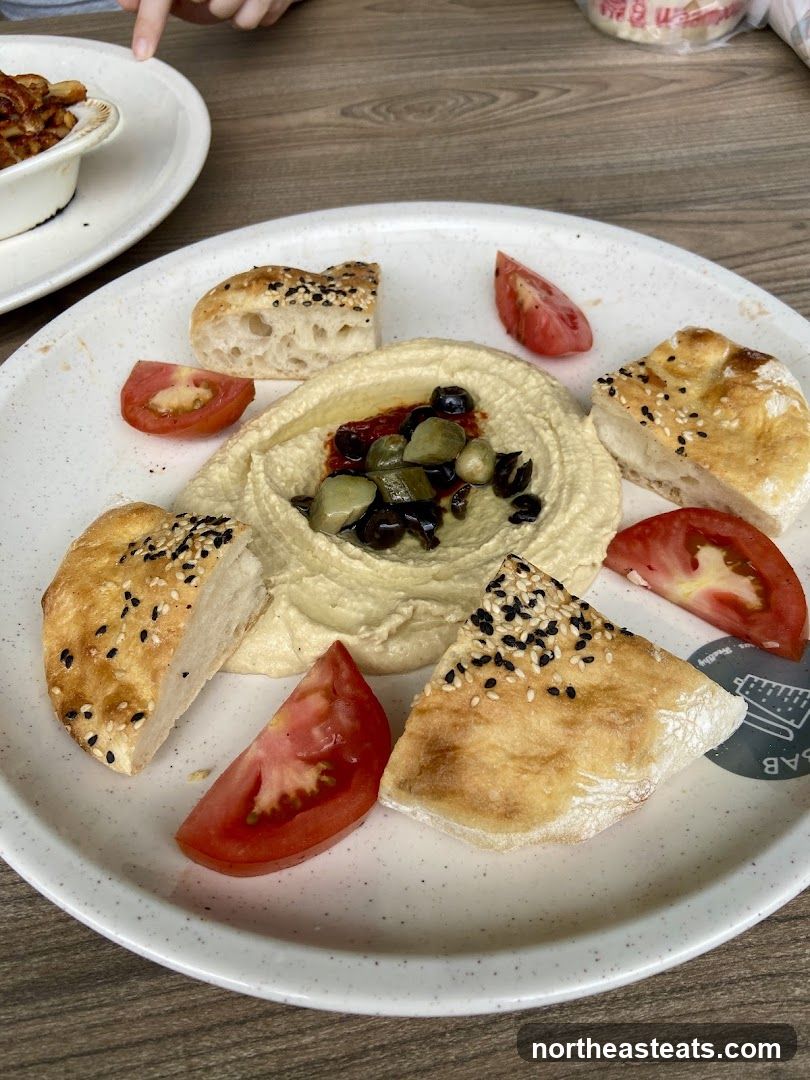 Hummus Platter with Pita and Tomatoes