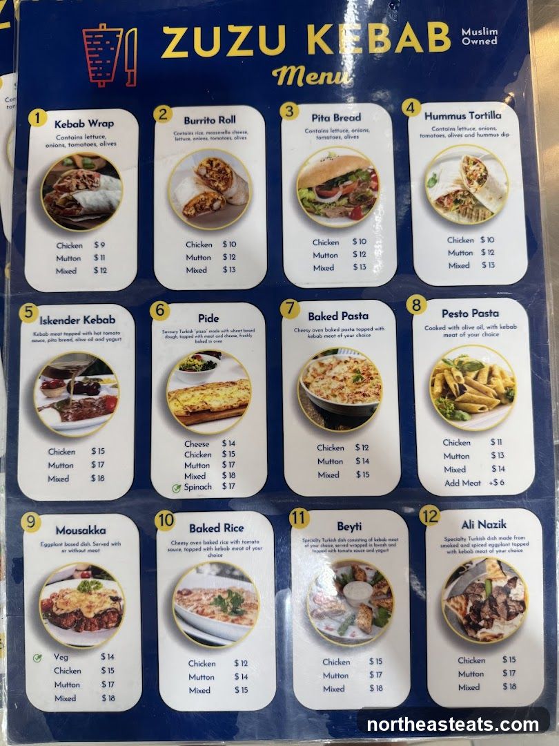 ZUZU KEBAB Menu