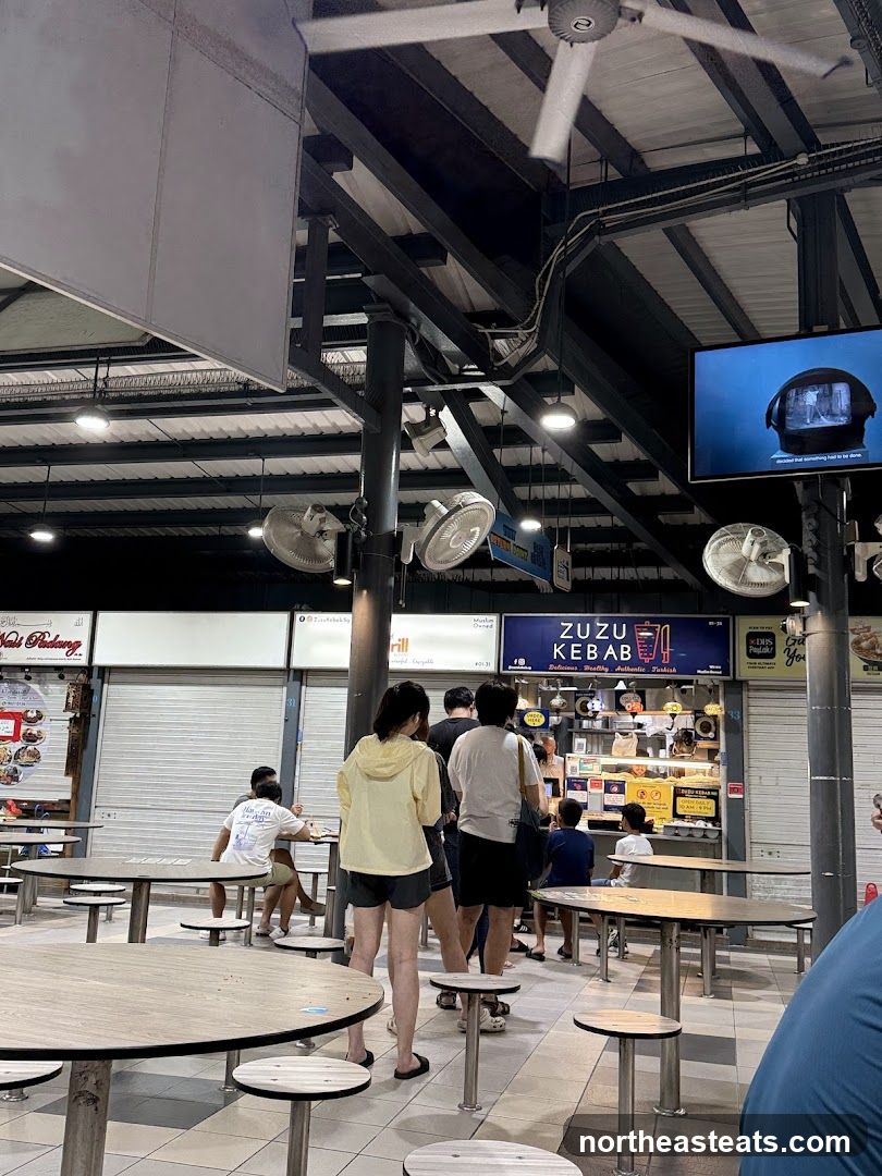 Food court with stalls and seating