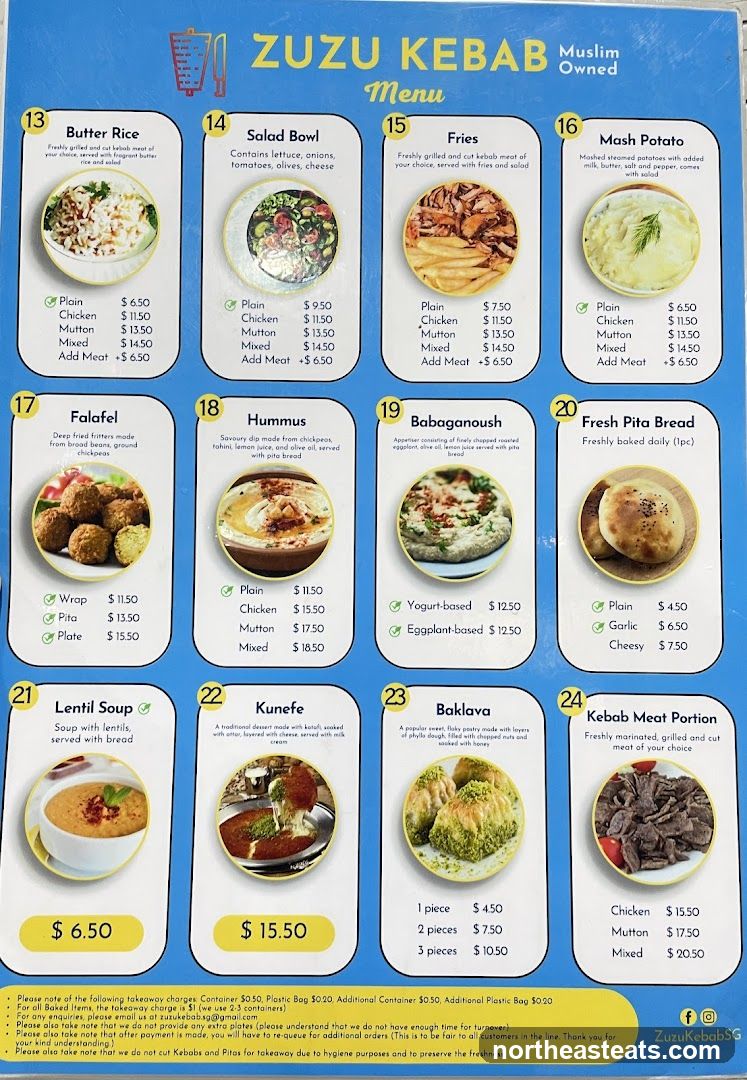 ZUZU KEBAB Menu
