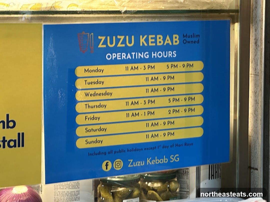 Zuzu Kebab Operating Hours