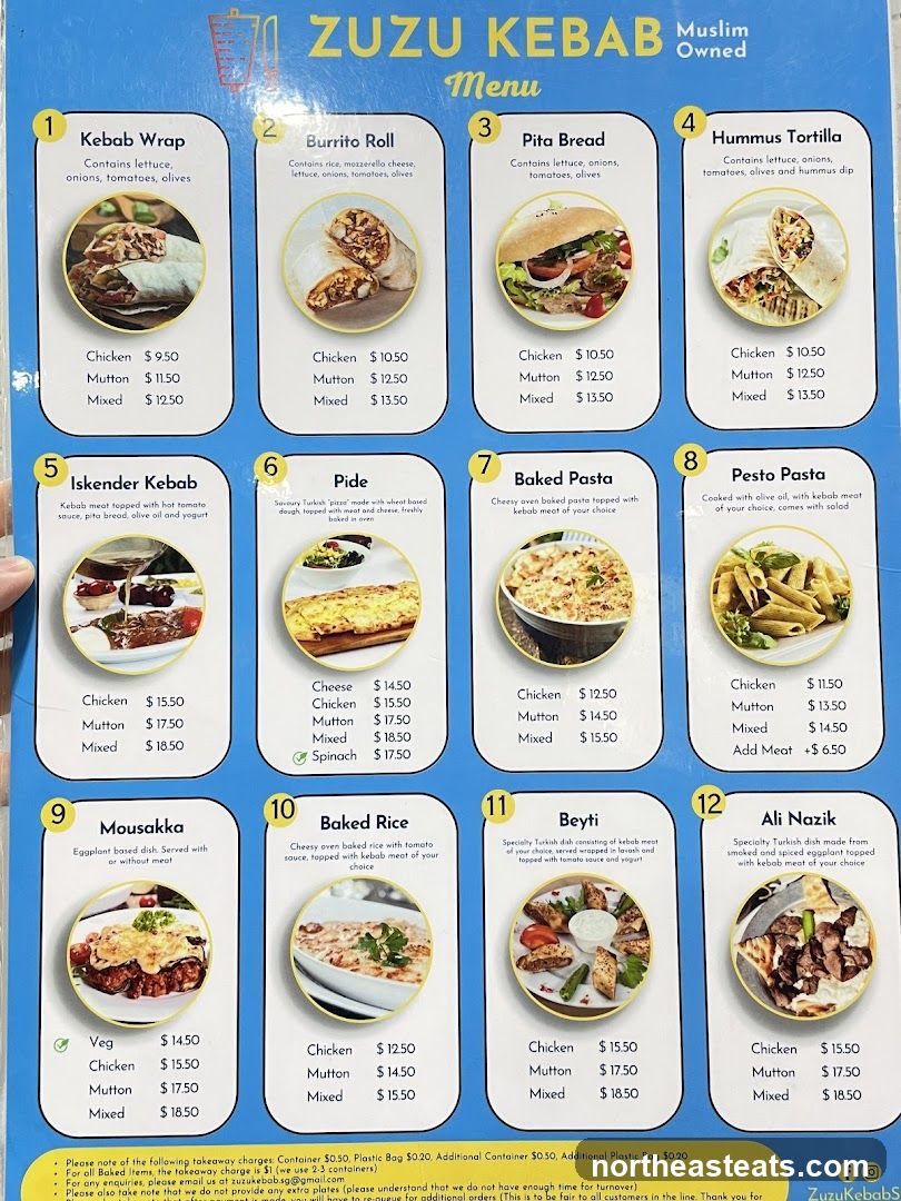 ZUZU KEBAB Menu