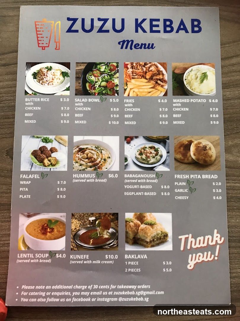 ZUZU KEBAB Menu