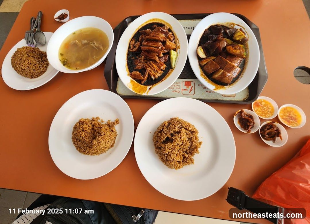 Plates of Rice and Braised Meats