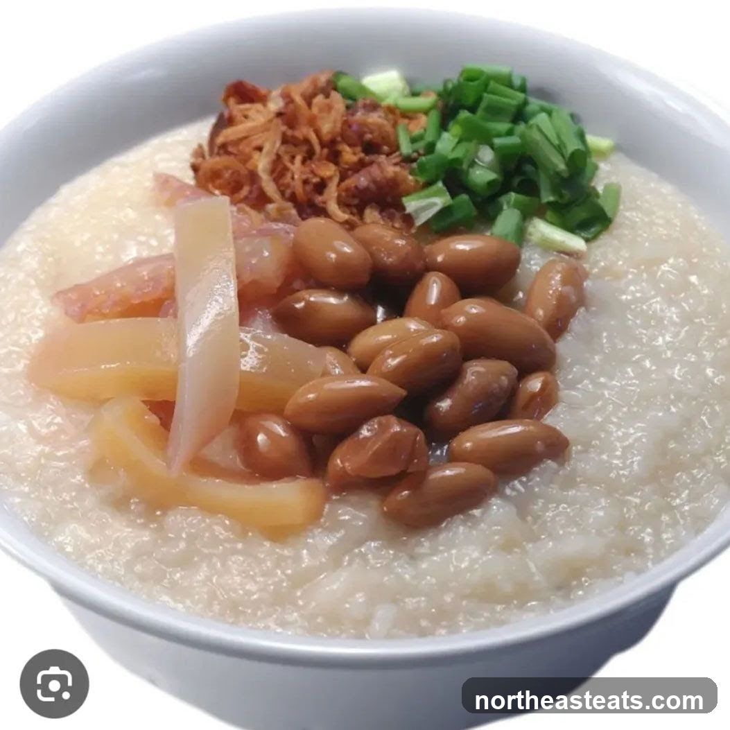 Congee with toppings