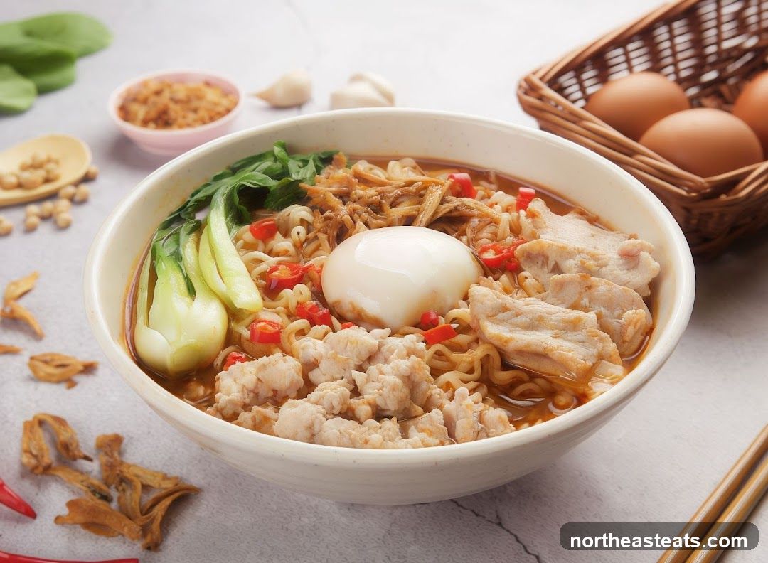 Noodle Soup with Egg and Meat