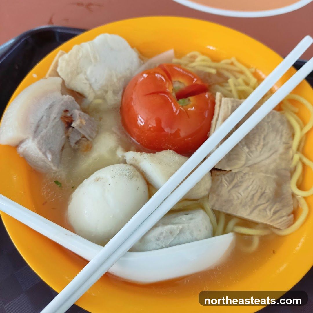 Noodle Soup with Tomato and Pork