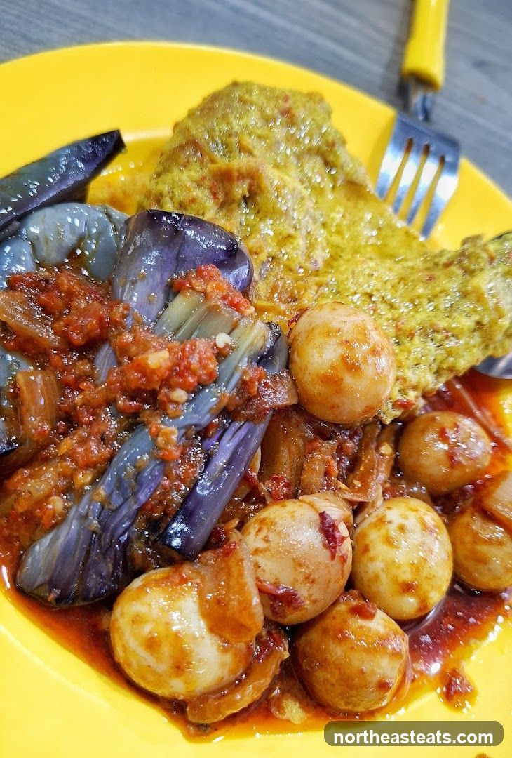 Spicy Eggplant and Quail Eggs
