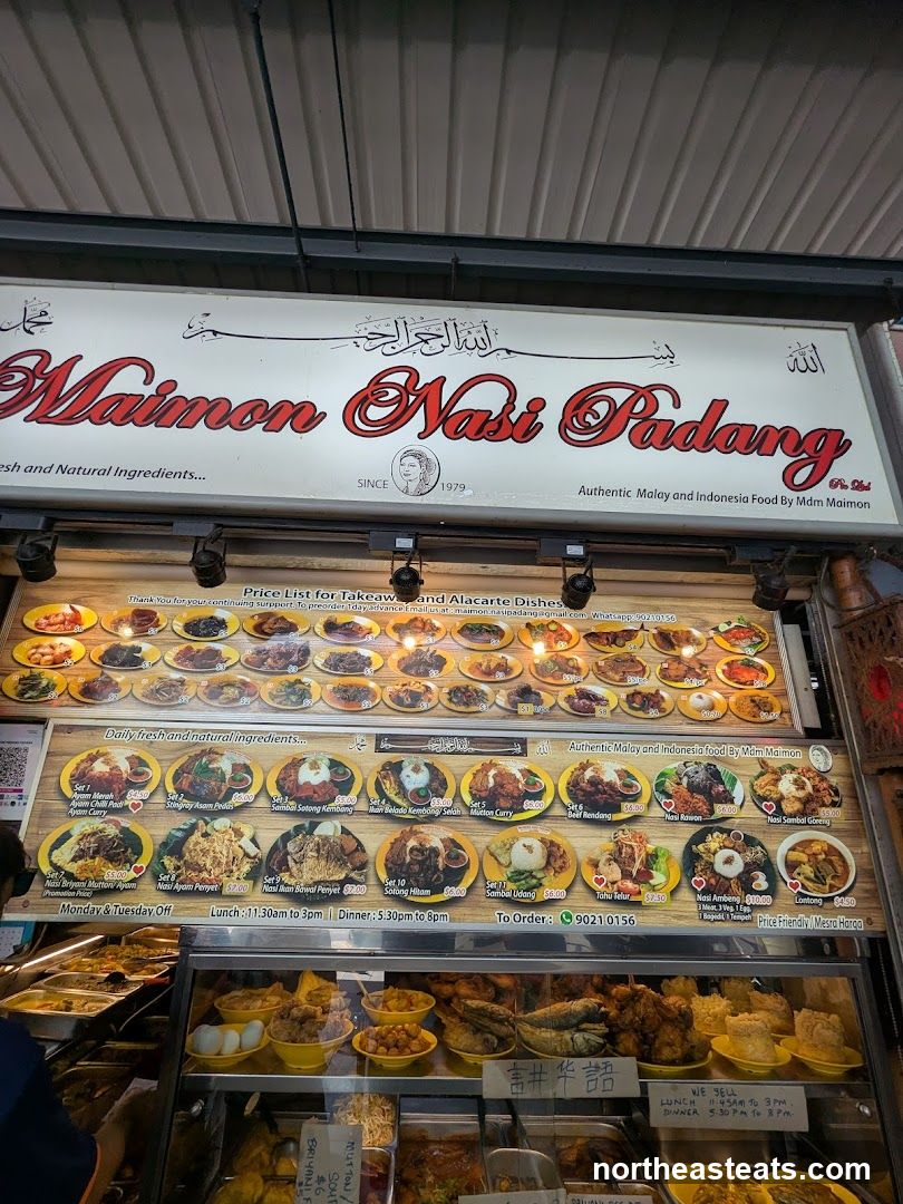 Maimon Nasi Padang Menu and Food Display