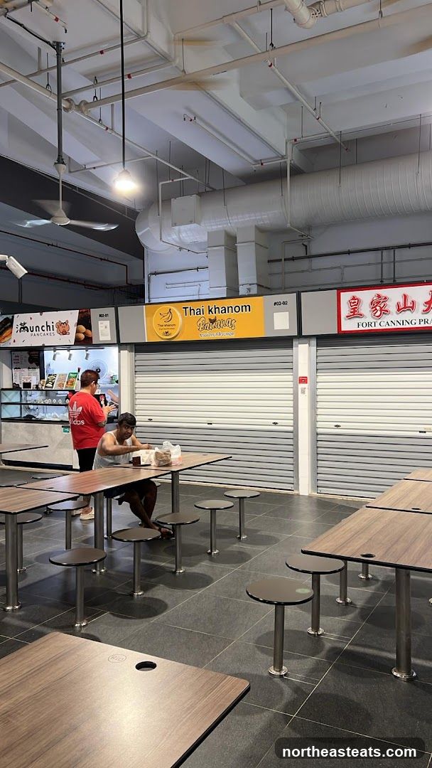 Food court with closed stalls