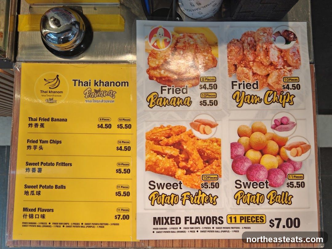 Thai khanom Bananas Menu